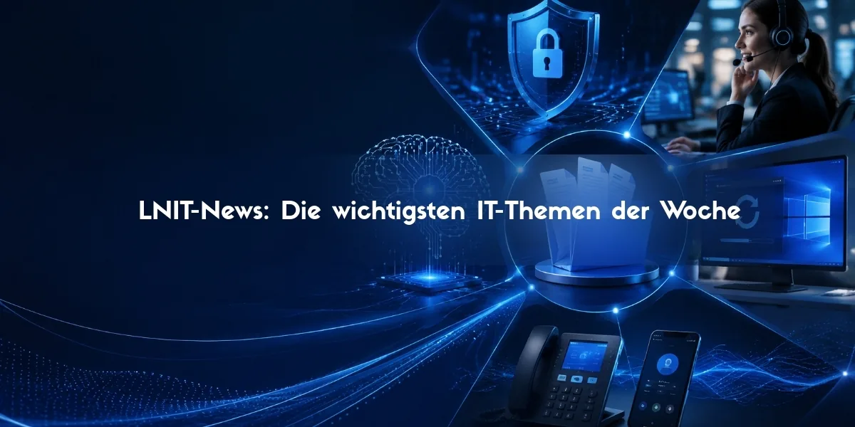 LNIT-News Beitragsbild zu aktuellen IT-Themen für Unternehmen wie KI, Cybersecurity, Dokumentenmanagement und Telefonie in Diekholzen